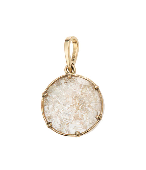 Round Diamond Shaker Charm - 14K